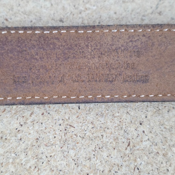 Vintage Brown Oil Tanned Leather Western boho Belt Turquoise Buckle‎ USA 36 main image 12